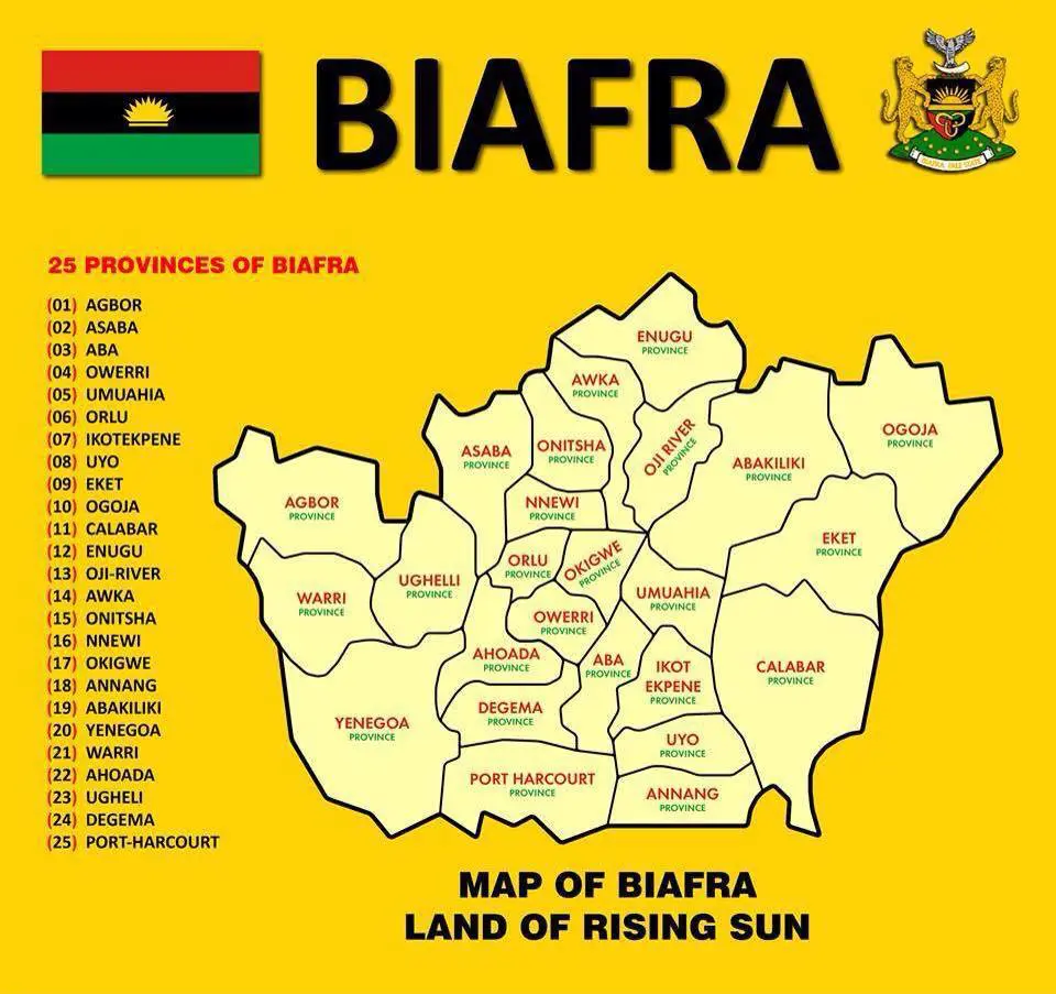 Map of Biafra: The Land of the Rising Sun